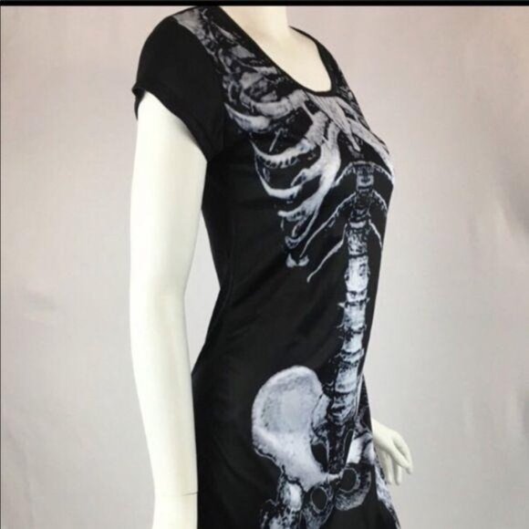 Skeleton Mini Dress, S NWOT - Picture 3 of 7